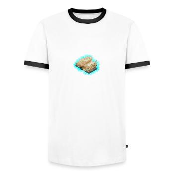 Buch - Männer Kontrast-T-Shirt - Weiß/Schwarz - Vorne - AI Model Female 172 light (172cm) & AI Model Male 178 dark (178cm)