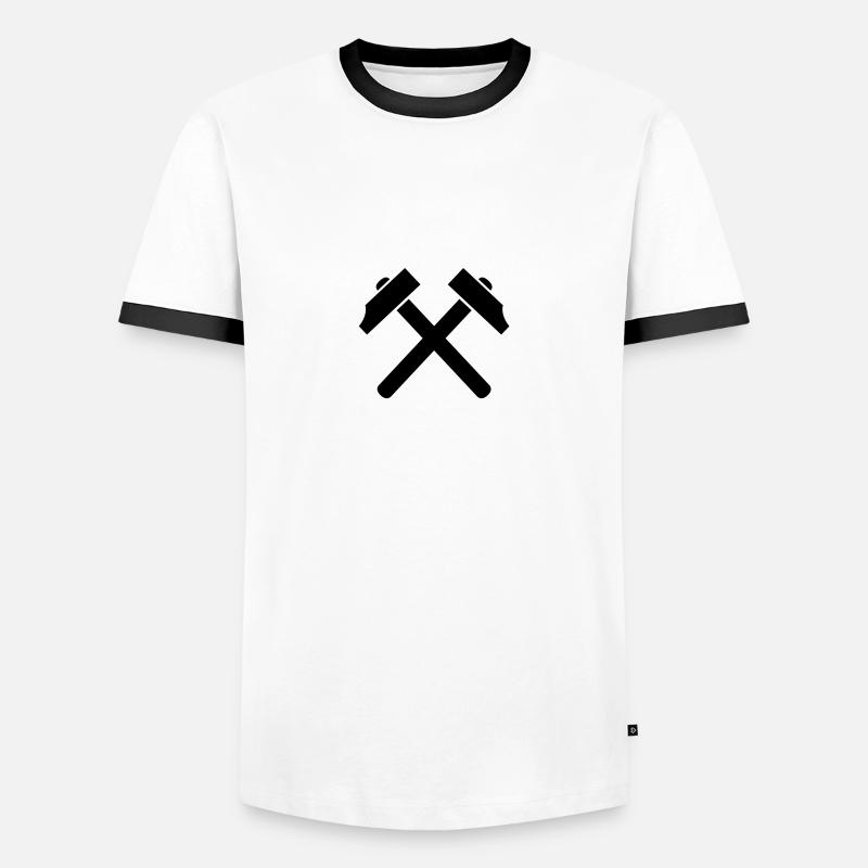 Hammer - Men's Ringer Shirt - white/black