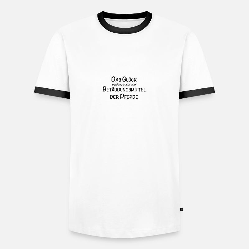glück der Pferde - Männer Kontrast-T-Shirt - Weiß/Schwarz