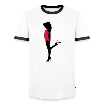 Sexy Girl - Männer Kontrast-T-Shirt - Weiß/Schwarz - Vorne - AI Model Female 172 light (172cm) & AI Model Male 178 dark (178cm)
