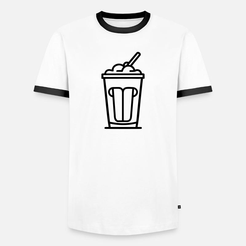 milkshake - Men's Ringer Shirt - white/black
