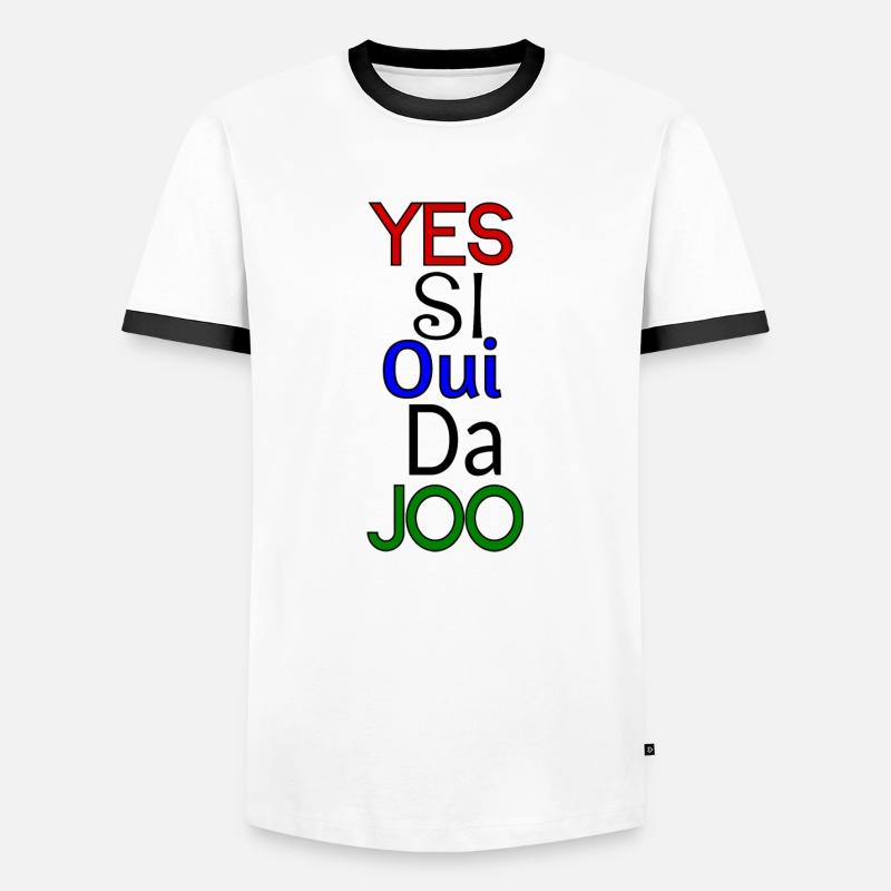 Yes different languages - Men's Ringer Shirt - white/black