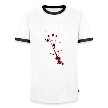 Blut Spritzer Splatter Halloween - Männer Kontrast-T-Shirt - Weiß/Schwarz - Vorne - AI Model Female 172 light (172cm) & AI Model Male 178 dark (178cm)