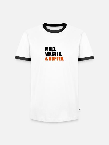Bier - Männer Kontrast-T-Shirt - Weiß/Schwarz