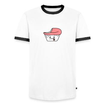 Dead Cupcake - Männer Kontrast-T-Shirt - Weiß/Schwarz - Vorne - AI Model Female 172 light (172cm) & AI Model Male 178 dark (178cm)