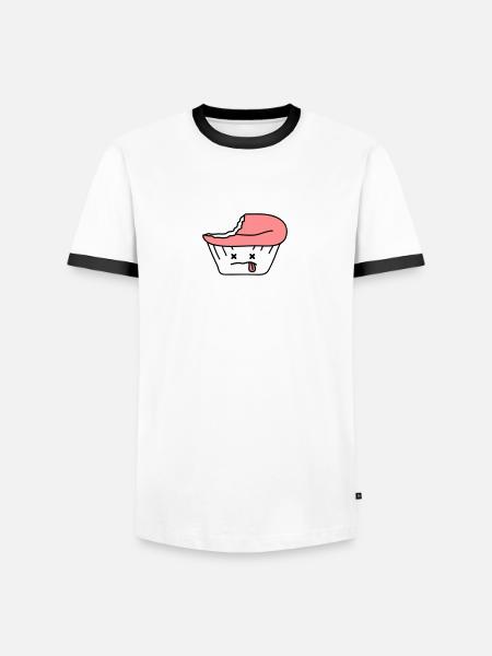 Dead Cupcake - Männer Kontrast-T-Shirt - Weiß/Schwarz