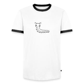 small baby child worm crawling snail crawling cate - Men's Ringer Shirt - white/black - Front - AI Model Female 172 light (172cm) & AI Model Male 178 dark (178cm)
