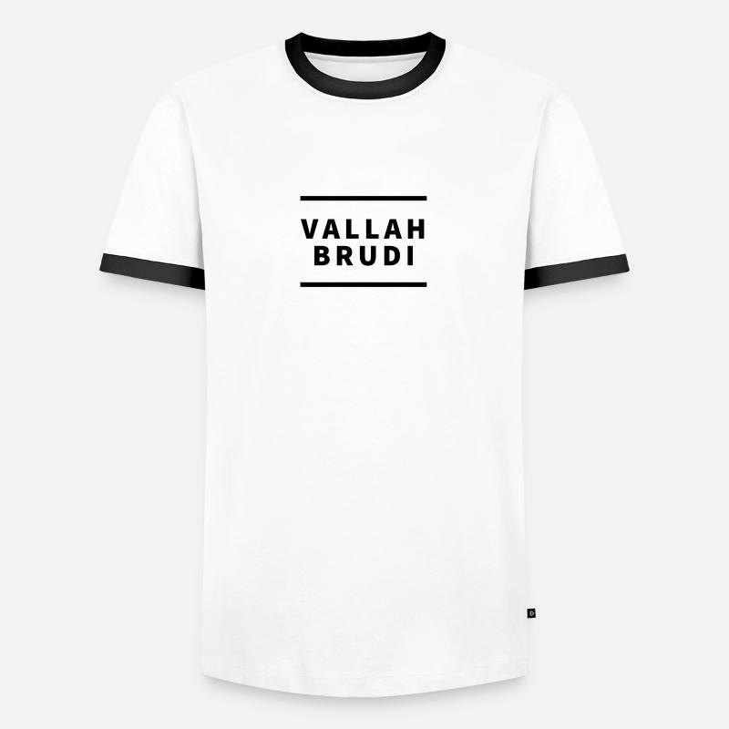 Vallah_Brudi_stripe - Men's Ringer Shirt - white/black