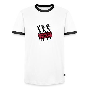 Drunken Party Zombies Drinking Team - T-shirt contrasté Homme - blanc/noir - Devant - AI Model Female 172 light (172cm) & AI Model Male 178 dark (178cm)