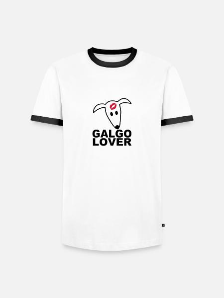 Galgolover - Männer Kontrast-T-Shirt - Weiß/Schwarz
