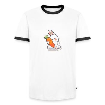 Verspieltes Hasen-Graffiti - Männer Kontrast-T-Shirt - Weiß/Schwarz - Vorne - AI Model Female 172 light (172cm) & AI Model Male 178 dark (178cm)