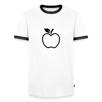 Apfel - Männer Kontrast-T-Shirt - Weiß/Schwarz - Vorne - AI Model Female 172 light (172cm) & AI Model Male 178 dark (178cm)