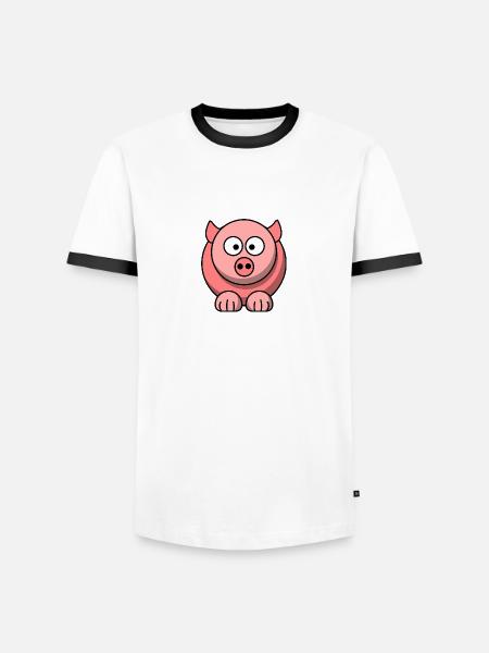 PIK - Männer Kontrast-T-Shirt - Weiß/Schwarz