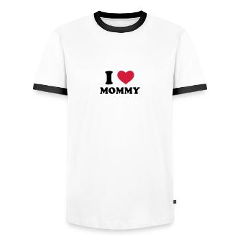 I Love Mommy - Men's Ringer Shirt - white/black - Front - AI Model Female 172 light (172cm) & AI Model Male 178 dark (178cm)