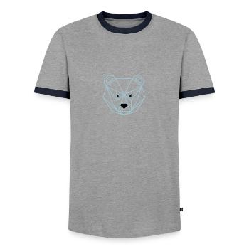 Bear outline - Männer Kontrast-T-Shirt - Grau/Navy  - Vorne - AI Model Female 172 light (172cm) & AI Model Male 178 light (178cm)