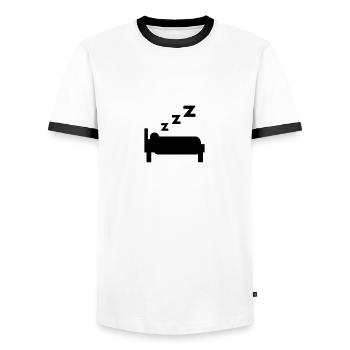schlafen - Männer Kontrast-T-Shirt - Weiß/Schwarz - Vorne - AI Model Female 172 light (172cm) & AI Model Male 178 dark (178cm)
