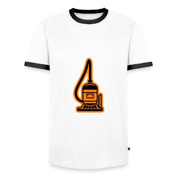Staubsauger Symbol Reinigungsfirma - Männer Kontrast-T-Shirt - Weiß/Schwarz - Vorne - AI Model Female 172 light (172cm) & AI Model Male 178 dark (178cm)