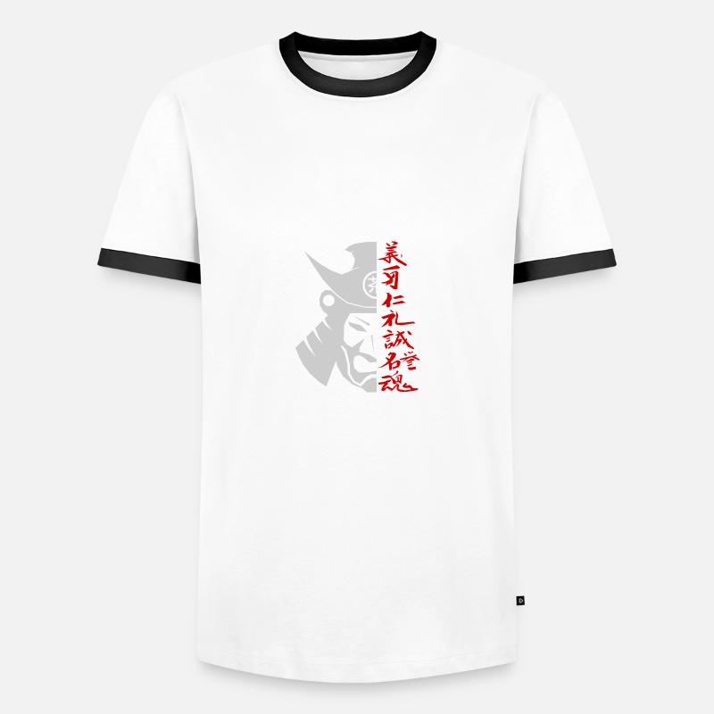 Samurai - Men's Ringer Shirt - white/black