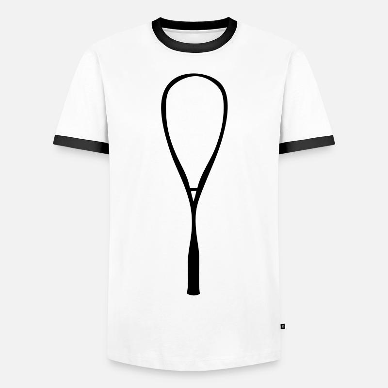 Squash Schlägerschläger 902 - Männer Kontrast-T-Shirt - Weiß/Schwarz