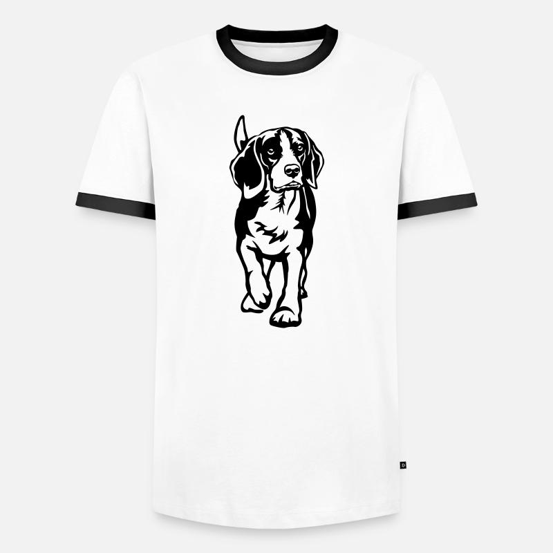 Beagle - Men's Ringer Shirt - white/black