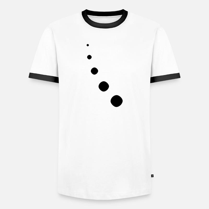 Punkte Dekor Bogen - Männer Kontrast-T-Shirt - Weiß/Schwarz