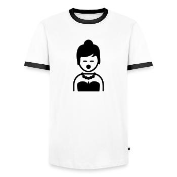 Sängerin - Männer Kontrast-T-Shirt - Weiß/Schwarz - Vorne - AI Model Female 172 light (172cm) & AI Model Male 178 dark (178cm)