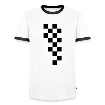 RACING FLAG - Männer Kontrast-T-Shirt - Weiß/Schwarz - Vorne - AI Model Female 172 light (172cm) & AI Model Male 178 dark (178cm)