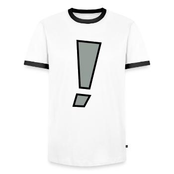 rufezeichen_2_farbig - Männer Kontrast-T-Shirt - Weiß/Schwarz - Vorne - AI Model Female 172 light (172cm) & AI Model Male 178 dark (178cm)