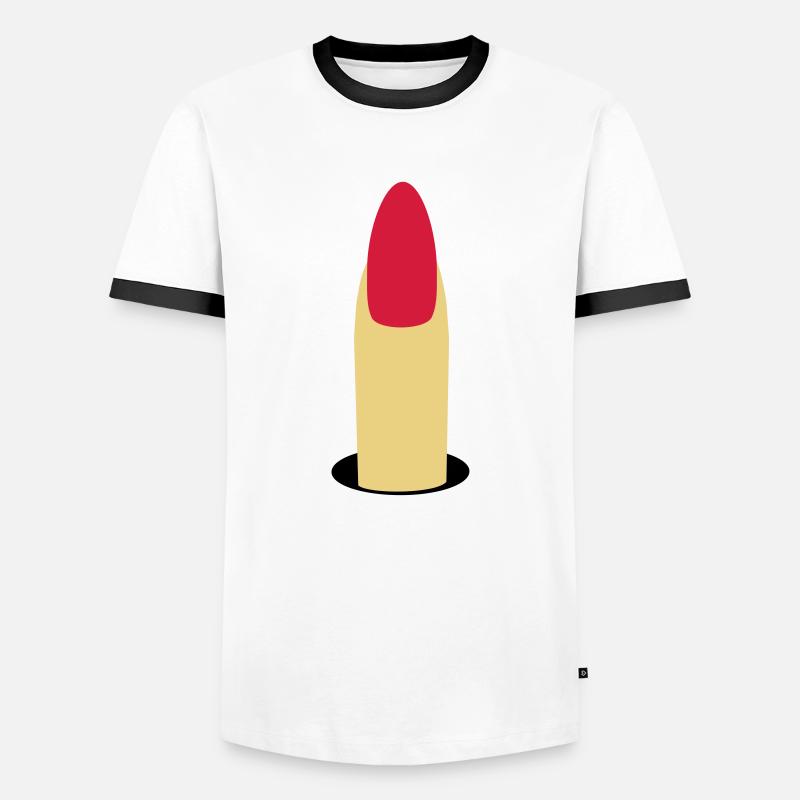 Forefinger - Men's Ringer Shirt - white/black
