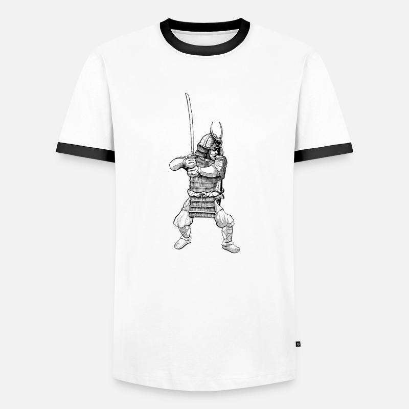 Samurai - Men's Ringer Shirt - white/black