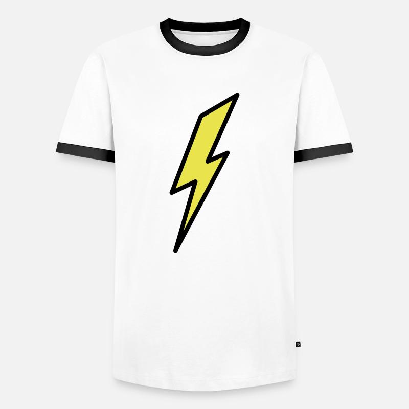 lightning - Men's Ringer Shirt - white/black
