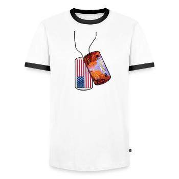 Dog tag ARIZONA Grand Canyon USA - Men's Ringer Shirt - white/black - Front - AI Model Female 172 light (172cm) & AI Model Male 178 dark (178cm)