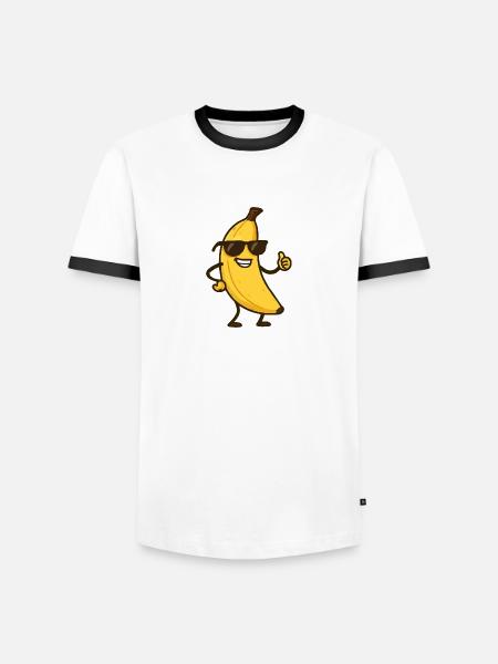 Banana Comic - Men's Ringer Shirt - white/black