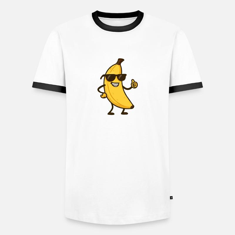 Banane Comic - Männer Kontrast-T-Shirt - Weiß/Schwarz