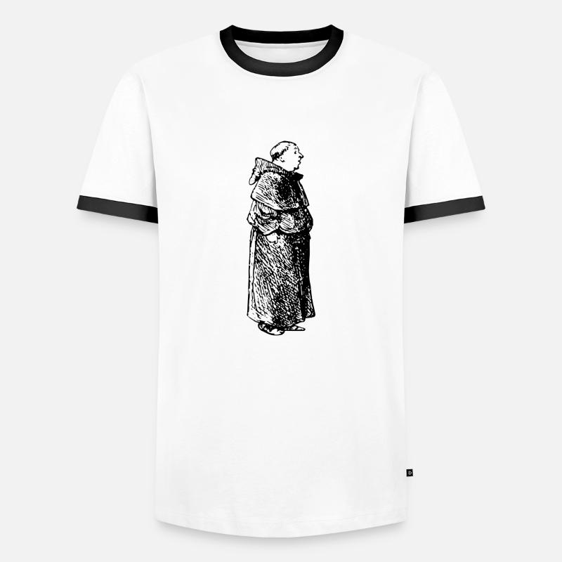 Mönch - Männer Kontrast-T-Shirt - Weiß/Schwarz