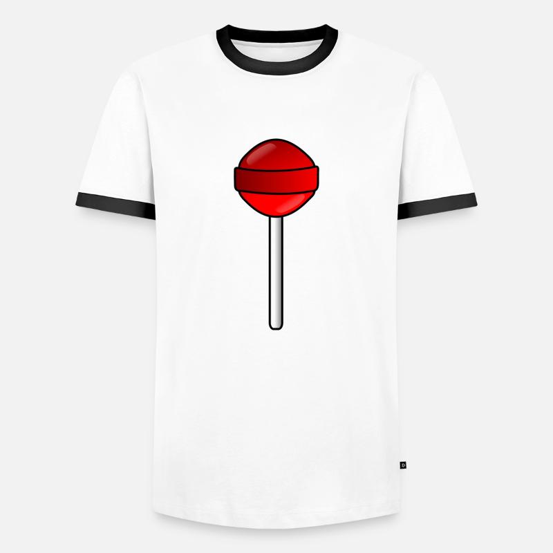 Lutscher - Männer Kontrast-T-Shirt - Weiß/Schwarz