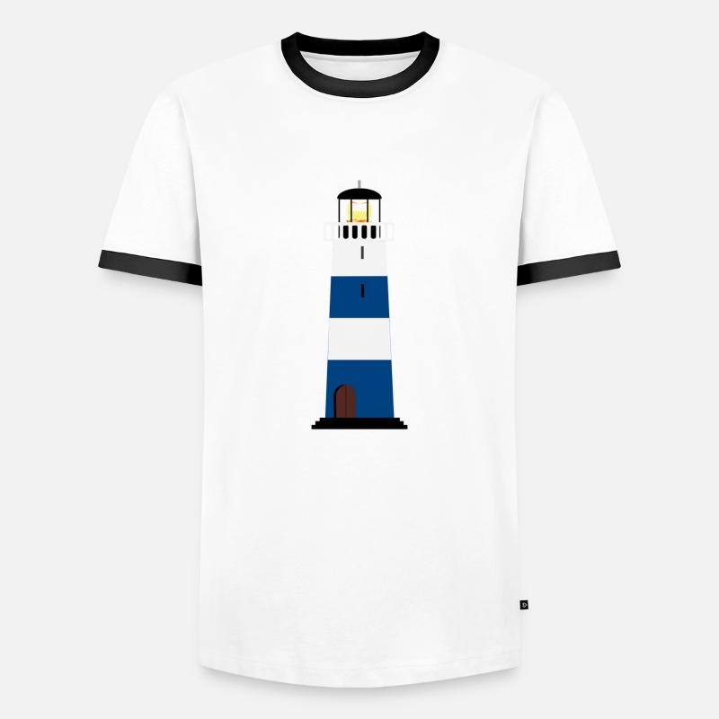 lighthouse - Men's Ringer Shirt - white/black