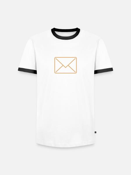 briefumschlag_icon1 - Men's Ringer Shirt - white/black