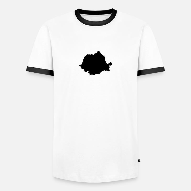 Romania - Men's Ringer Shirt - white/black