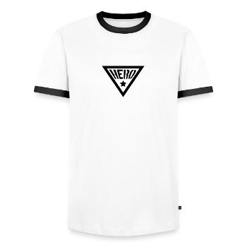 Hero Symbol - Men's Ringer Shirt - white/black - Front - AI Model Female 172 light (172cm) & AI Model Male 178 dark (178cm)