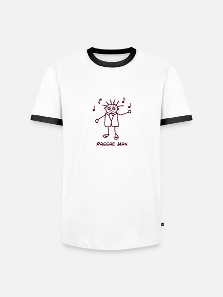Raggae Man - Männer Kontrast-T-Shirt - Weiß/Schwarz