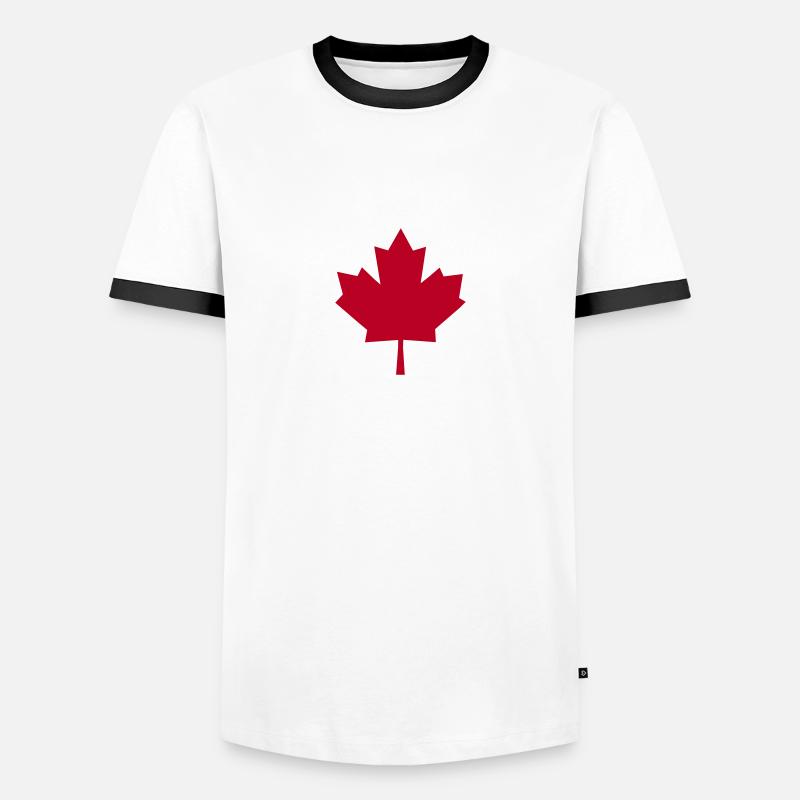 Maple Leaf - Men's Ringer Shirt - white/black