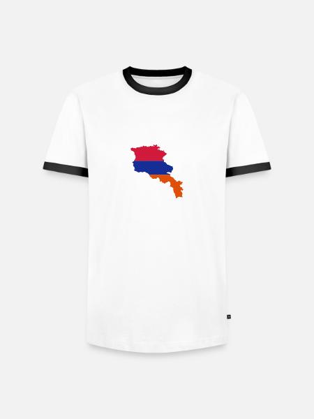 Armenien - Männer Kontrast-T-Shirt - Weiß/Schwarz