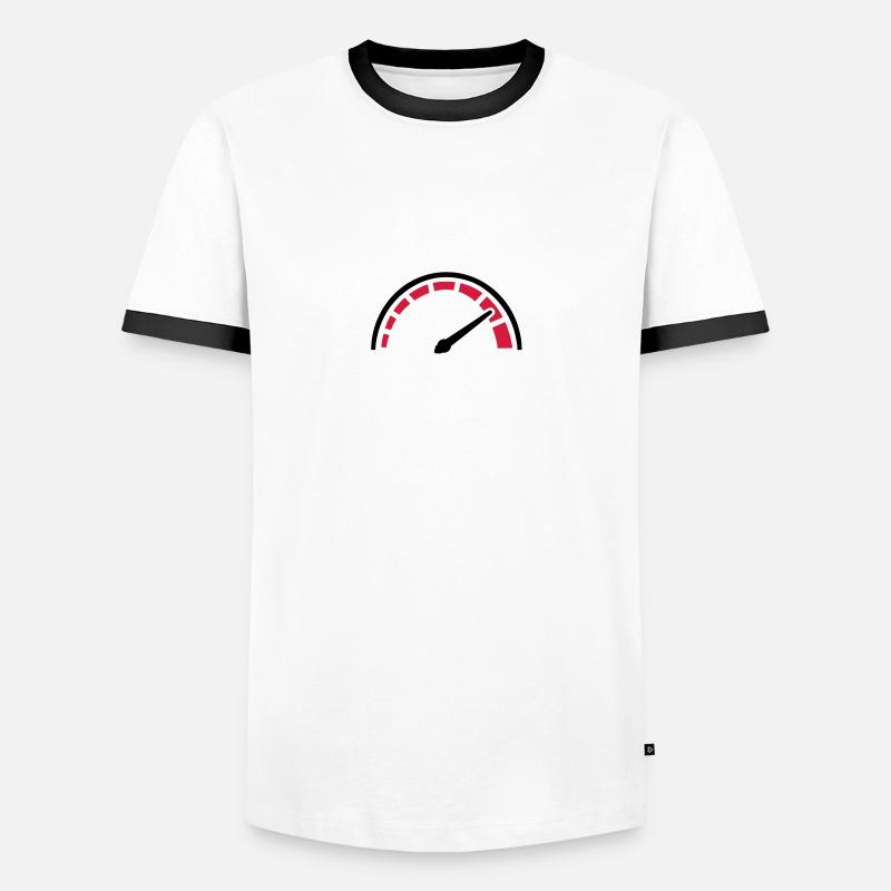 Tacho - Männer Kontrast-T-Shirt - Weiß/Schwarz