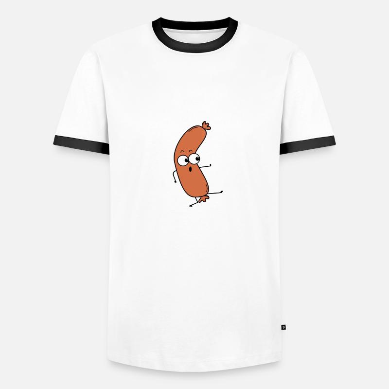 Bockwurst - Men's Ringer Shirt - white/black