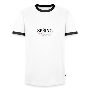 Spring Lover - Männer Kontrast-T-Shirt - Weiß/Schwarz - Vorne - AI Model Female 172 light (172cm) & AI Model Male 178 dark (178cm)