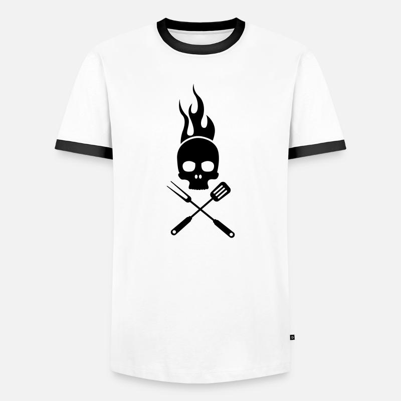 bbq - Men's Ringer Shirt - white/black