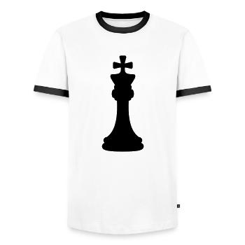 Black Chess King - Men's Ringer Shirt - white/black - Front - AI Model Female 172 light (172cm) & AI Model Male 178 dark (178cm)