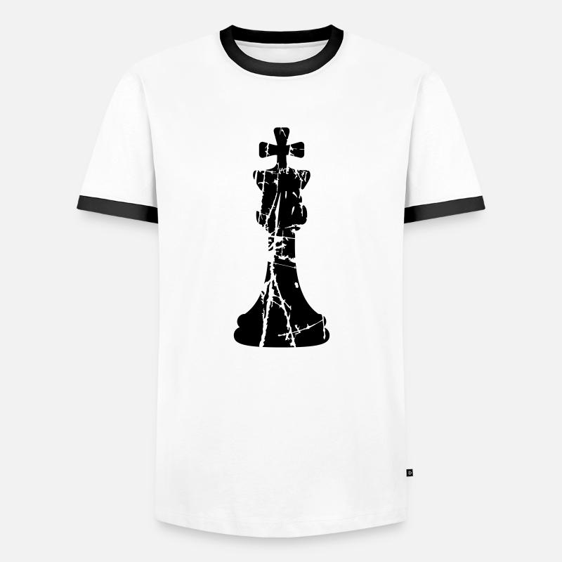 Scratch cracks chess - Men's Ringer Shirt - white/black
