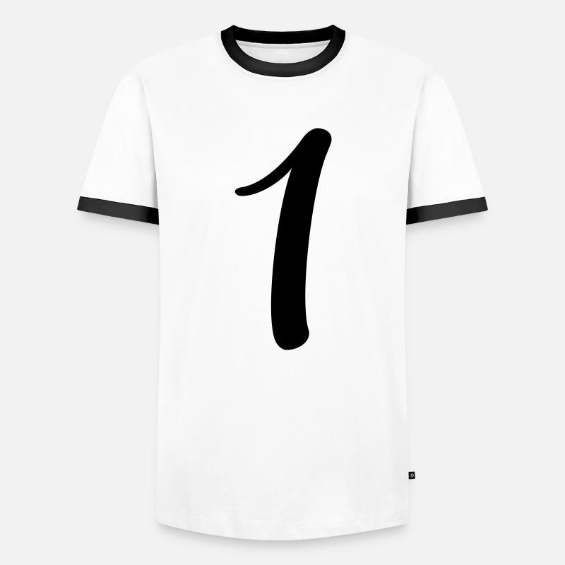 1 - Men's Ringer Shirt - white/black